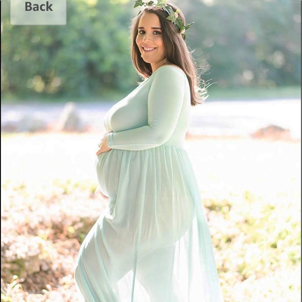 Mint Green Maternity Shoot Dress